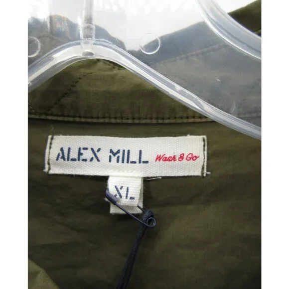 Alex Mill Shirt XL Olive Military Button Down Wash & Go Pocket NEW